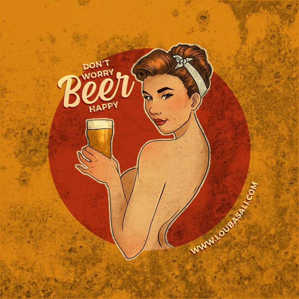 Décapsuleur porte-clé pin-up rétro - Don’t Worry Beer Happy - Image 3
