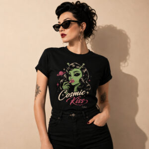 Cosmic Kiss – T-shirt rétro pop alien
