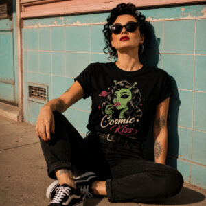 Cosmic Kiss – T-shirt rétro pop alien