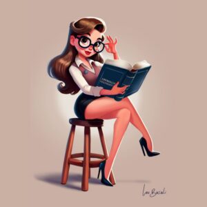 Ex-libris PinupTober 2024, illustration pin-up originale au format A6 par Lou Basali